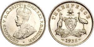 1 Threepence Australia (1788 - 1939) Plata Jorge V (1865-1936)