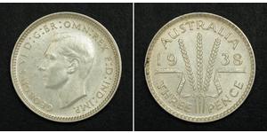 1 Threepence Australia (1939 - ) Plata Jorge VI (1895-1952)