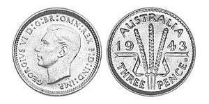 1 Threepence Australia (1939 - ) Plata Jorge VI (1895-1952)