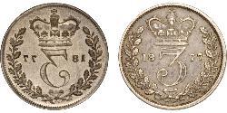 1 Threepence Reino Unido de Gran Bretaña e Irlanda (1801-1922) Plata Victoria (1819 - 1901)