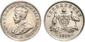 1 Threepence Australien (1788 - 1939) Silber George V (1865-1936)