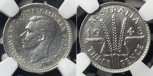 1 Threepence Australien (1939 - ) Silber Georg VI (1895-1952)