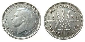 1 Threepence Australien (1939 - ) Silber Georg VI (1895-1952)