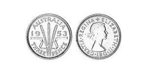 1 Threepence Australien (1939 - ) Silber Elizabeth II (1926-2022)