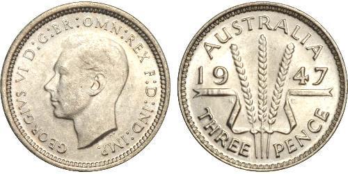 1 Threepence Australien (1939 - ) Silber Georg VI (1895-1952)