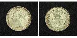 1 Threepence Vereinigtes Königreich von Großbritannien und Irland (1801-1922) Silber Victoria (1819 - 1901)