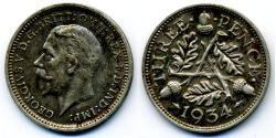 1 Threepence United Kingdom (1922-) Silver George V of the United Kingdom (1865-1936)