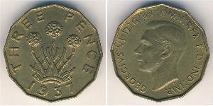 1 Threepence Велика Британія  Латунь Георг VI (1895-1952)