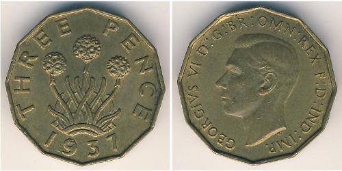 1 Threepence Велика Британія  Латунь Георг VI (1895-1952)
