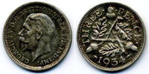 1 Threepence Великобритания (1922-) Серебро Георг V (1865-1936)