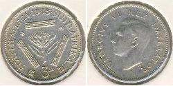 1 Threepence Південно-Африканська Республіка (1910 - ) Срібло Георг VI (1895-1952)