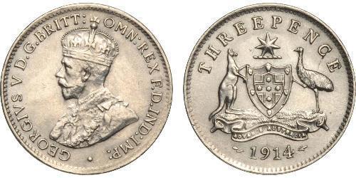 1 Threepence 澳大利亚 銀 乔治五世  (1865-1936)