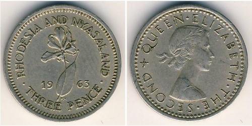 1 Threepence 羅德西亞 (1965 - 1979) 銅/镍 伊丽莎白二世 (1926-2022)