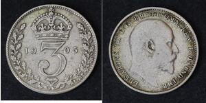 1 Threepence / 3 Penny Reino Unido de Gran Bretaña e Irlanda (1801-1922) Plata Eduardo VII (1841-1910)