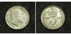 1 Threepence / 3 Penny Reino Unido de Gran Bretaña e Irlanda (1801-1922) Plata Eduardo VII (1841-1910)