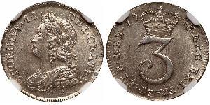 1 Threepence / 3 Penny Reino de Gran Bretaña (1707-1801) Plata Jorge II (1683-1760)