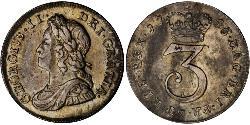 1 Threepence / 3 Penny Royaume de Grande-Bretagne (1707-1801) Argent George II (1683-1760)