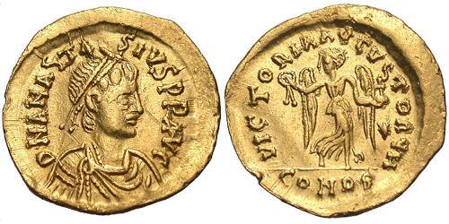 1 Tremissis Byzantinisches Reich (330-1453) Gold Anastasios I (430-518)