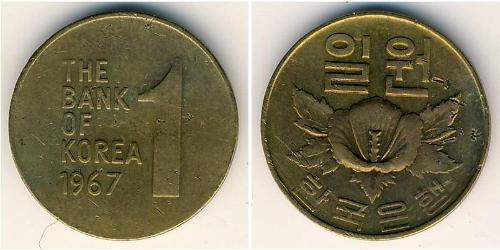 1 Won Südkorea Messing 