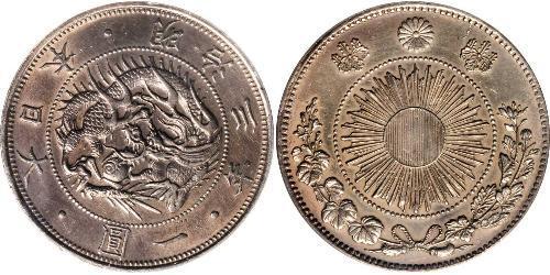 1 Yen Imperio del Japón (1868-1947) Plata Meiji the Great (1852 - 1912)