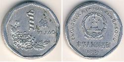 1 Yuan Cina Alluminio 