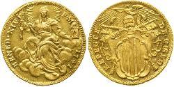 1 Zecchino Estados Pontificios (752-1870) Oro Benedicto XIV (1675- 1758)