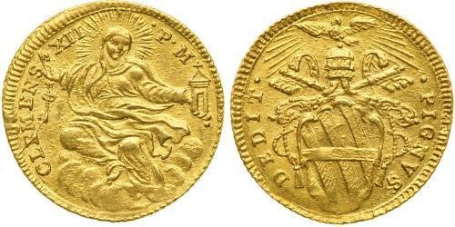 1 Zecchino Estados Pontificios (752-1870) Oro Clemente XII (1652 - 1740)