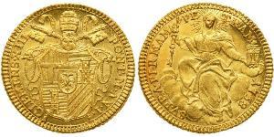 1 Zecchino Stato Pontificio (752-1870) Oro Papa Clemente XIII (1693 -1769)