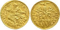 1 Zecchino Estados Pontificios (752-1870) Oro Clemente XII (1652 - 1740)