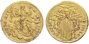 1 Zecchino Папская область (752-1870) Золото Бенедикт XIV (1675- 1758)