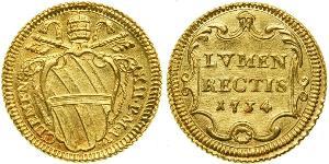 1 Zecchino 教皇国 (754 - 1870) 金 Pope Clement XII (1652 - 1740)