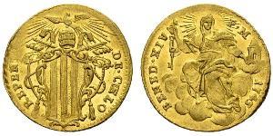 1 Zecchino 教皇国 (754 - 1870) 金 Pope Benedict XIV (1675- 1758)