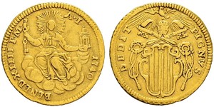 1 Zecchino 教皇国 (754 - 1870) 金 Pope Benedict XIV (1675- 1758)