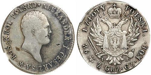 1 Zloty Russia Argento Alessandro I (1777-1825)