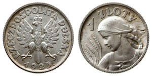 1 Zloty Seconda Repubblica Polacca (1918 - 1939) Argento 