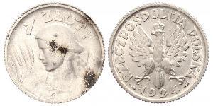 1 Zloty Seconda Repubblica Polacca (1918 - 1939) Argento 