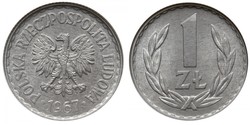 1 Zloty República Popular de Polonia (1952-1990) Níquel/Cobre 