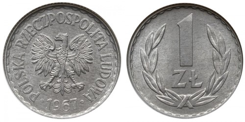 1 Zloty República Popular de Polonia (1952-1990) Níquel/Cobre 