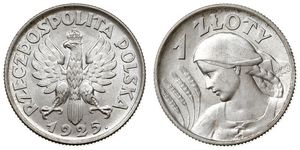 1 Zloty Segunda República Polaca (1918 - 1939) Plata 