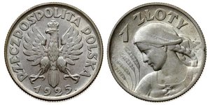 1 Zloty Segunda República Polaca (1918 - 1939) Plata 