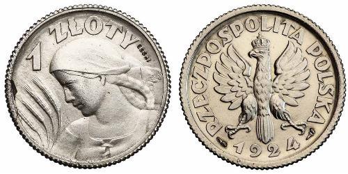1 Zloty Segunda República Polaca (1918 - 1939) Plata 