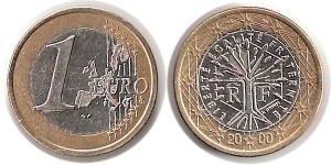 1 Євро French Fifth Republic (1958 - ) Біметал 