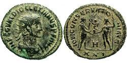1 Антониниан Римская империя (27BC-395) Бронза Диоклетиан (244-311)