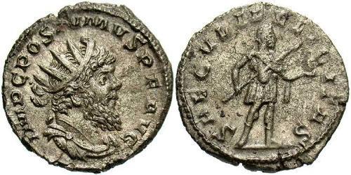 1 Антониниан Галльская империя (260-274) Серебро Марк Латиний Постум (260-268)