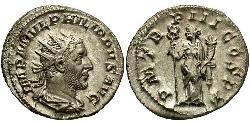 1 Антониниан Римская империя (27BC-395) Серебро Филипп Араб(204-249)