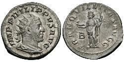 1 Антониниан Римская империя (27BC-395) Серебро Филипп Араб(204-249)