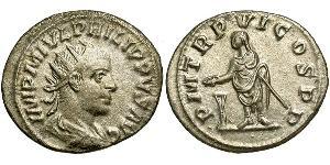 1 Антониниан Римская империя (27BC-395) Серебро Филипп II (237-249)