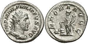 1 Антониниан Римская империя (27BC-395) Серебро Филипп Араб(204-249)