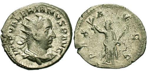 1 Антониниан Римская империя (27BC-395) Серебро Валериан I (193-260)