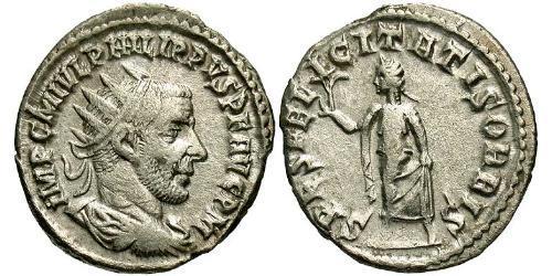 1 Антониниан Римская империя (27BC-395) Серебро Филипп Араб(204-249)